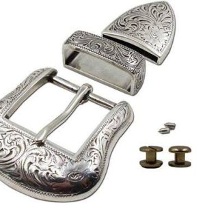 Engraved Belt Buckle Set