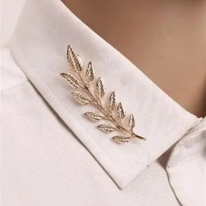 Gold Leaf Collar Brooch